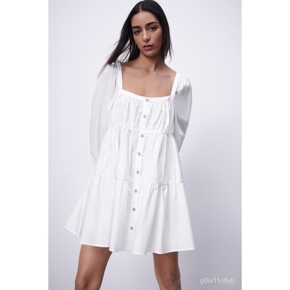 Zara poplin white dress